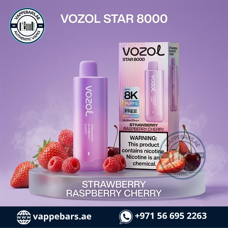Vozol Star 8000 Puffs Disposable Vape Strawberry Raspberry Cherry in UAE Vozol Star 8000 Puffs Disposable Vape Strawberry Raspberry Cherry in UAE