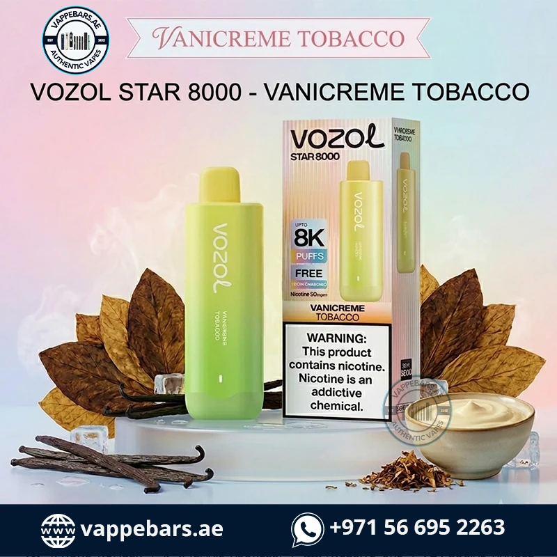 Vozol Star 8000 Puffs Disposable Vape Vanicreme Tobacco in UAE Vozol Star 8000 Puffs Disposable Vape Vanicreme Tobacco in UAE