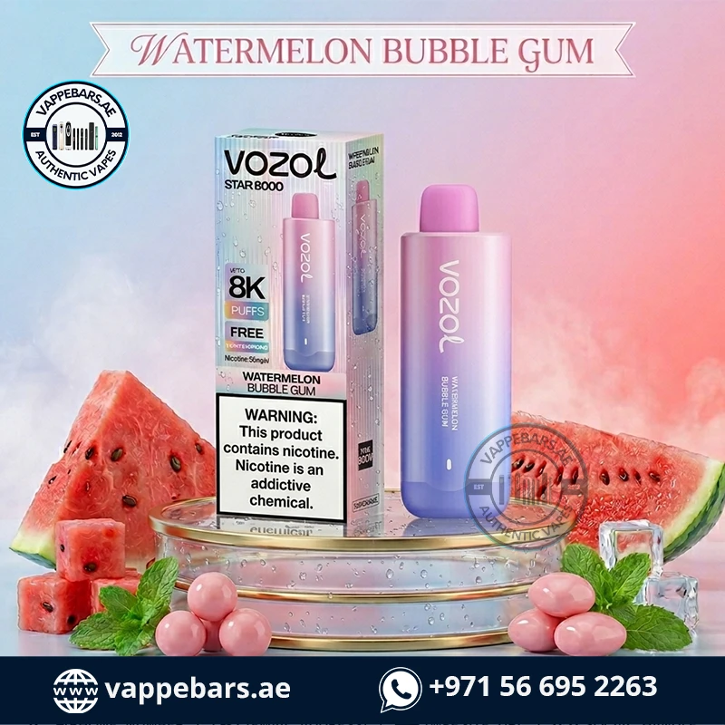 Vozol Star 8000 Puffs Disposable Vape Watermelon Bubble gum in UAE Vozol Star 8000 Puffs Disposable Vape Watermelon Bubble gum in UAE
