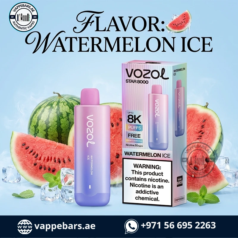 Vozol Star 8000 Puffs Disposable Vape Watermelon Ice in UAE Vozol Star 8000 Puffs Disposable Vape Watermelon Ice in UAE