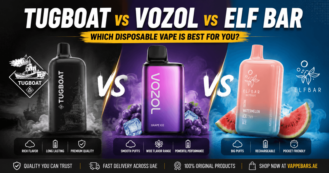 Tugboat vs VOZOL vs Elf Bar | Which Disposable Vape Is Best?